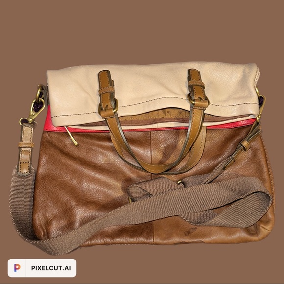 Fossil Explorer Fold Over Crossbody Leather Messenger Bag🗝️ - Picture 3 of 5